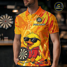 Load image into Gallery viewer, Custom Funny Duck Dart Shirt Dart Team Jersey for Men Dartboard Polo &amp; 1/4Zip Shirts NNT166