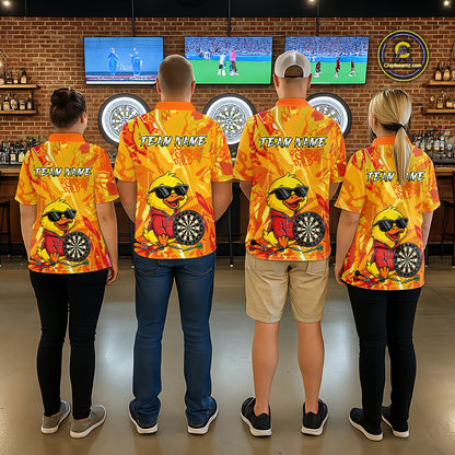 Custom Funny Duck Dart Shirt Dart Team Jersey for Men Dartboard Polo & 1/4Zip Shirts NNT166