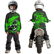 Load image into Gallery viewer, Personalized Green Motocross Shirts Off-Road Dirt Bike Shirt Kid Men Women UPF30+ DNT16