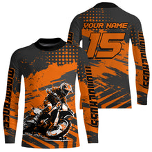 Load image into Gallery viewer, Personalized Orange Motocross Shirts Off-Road Dirt Bike Shirt Kid Men Women UPF30+ DNT16