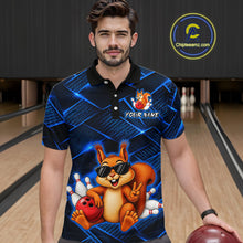 Load image into Gallery viewer, Blue Squirrel Funny Custom Bowling Jersey for Men Bowling Team Shirts Bowling League HNT304