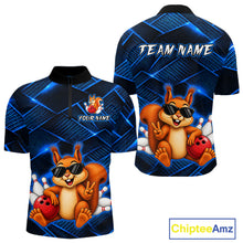 Load image into Gallery viewer, Blue Squirrel Funny Custom Bowling Jersey for Men Bowling Team Shirts Bowling League HNT304
