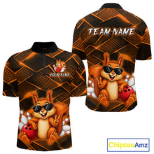 Load image into Gallery viewer, Orange Squirrel Funny Custom Bowling Jersey for Men Bowling Team Shirts Bowling League HNT304