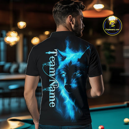 Custom Wolf 8 Ball Billiard Shirts for Men Billiard Team Shirts Billiard League Polo & 1/4 Zip NNT97