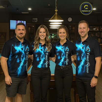 Custom Wolf 8 Ball Billiard Shirts for Women Billiard Team Shirts Billiard League Polo & 1/4 Zip NNT97