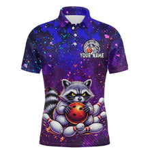 Load image into Gallery viewer, Custom Funny Raccoon Bowling Jersey for Men Bowling Tournament Polo &amp; 1/4 Zip Bowling Team Shirts HNT216