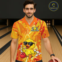 Load image into Gallery viewer, Custom Yellow Duck Hawaiian Bowling Jersey for Men Women Bowling Team Shirts Bowling League HNT236