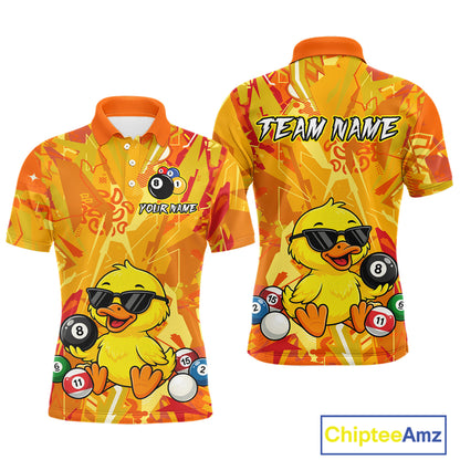 Custom Yellow Duck Funny 8 Ball Pool Shirts Billiard Shirt for Men Billiard Team Jersey League NNT174