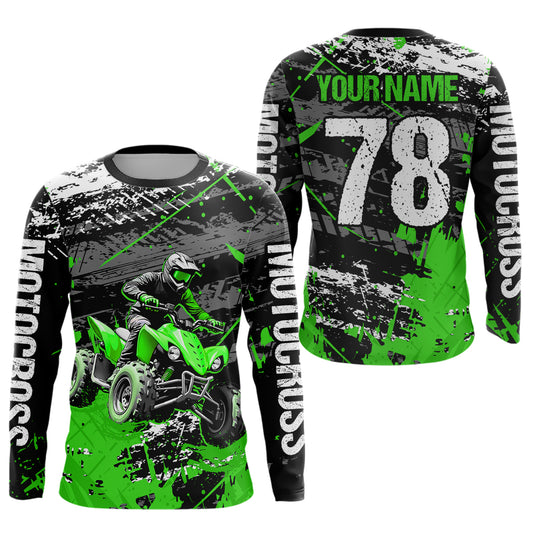 Custom Green ATV Motocross Shirts Kid Adult Motocross Off-Road Quad Bike Shirt UPF30+ DNT62