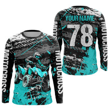 Load image into Gallery viewer, Custom Turquoise Off-Road Quad Bike Shirt Youth ATV Motocross Shirts Kid Men Women UPF30+ DNT78