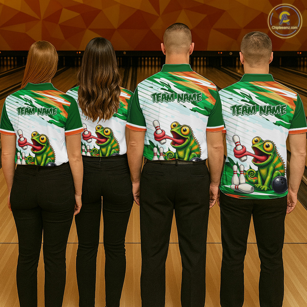 Custom Funny Chameleon Bowling Jersey for Women Bowling Team Shirts Bowling League HNT308
