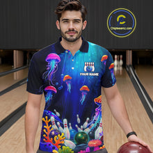 Load image into Gallery viewer, Custom Jellyfish Bowling Jersey for Men Ocean Theme Bowling Team Shirt Bowling League HNT272