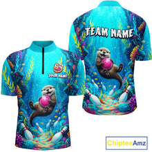 Load image into Gallery viewer, Custom Ocean Funny Otte Bowling Jersey for Men Funny Bowling Team Shirts Bowling Uniform HNT273