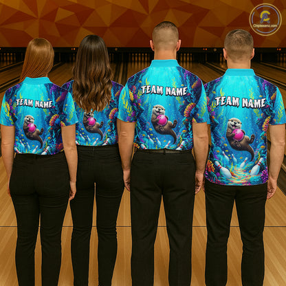 Custom Ocean Funny Otte Bowling Jersey for Women Funny Bowling Team Shirts Bowling Uniform HNT273