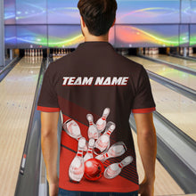 Load image into Gallery viewer, Red Bowling Jersey for Men Custom Bowling Team Shirts Bowling League Polo &amp; 1/4 Zip HNT166