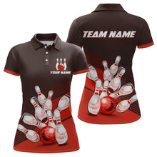Load image into Gallery viewer, Red Bowling Jersey for Women Custom Bowling Team Shirts Bowling League Polo &amp; 1/4 Zip HNT166