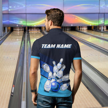 Load image into Gallery viewer, Blue Bowling Jersey for Men Custom Bowling Team Shirts Bowling League Polo &amp; 1/4 Zip HNT166