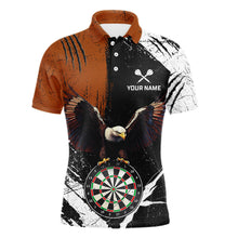 Load image into Gallery viewer, Custom Orange Eagle Dart Shirt for Men Dartboard Shirt Dart Jerseys Gift for Team Polo &amp;1/4 Zip NNT110