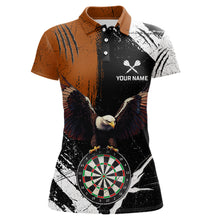 Load image into Gallery viewer, Custom Orange Eagle Dart Shirt for Women Dartboard Shirt Dart Jerseys Gift for Team Polo &amp;1/4 Zip NNT110