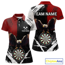 Load image into Gallery viewer, Custom Red Eagle Dart Shirt for Women Dartboard Shirt Dart Jerseys Gift for Team Polo &amp;1/4 Zip NNT110