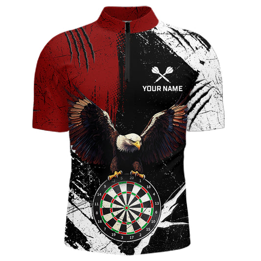 Custom Red Eagle Dart Shirt for Men Dartboard Shirt Dart Jerseys Gift for Team Polo &1/4 Zip NNT110