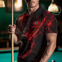 Load image into Gallery viewer, Custom Flaming Red Lightning 8 Ball Billiard Shirt for Men Billiard Team Jersey Billiard League NNT194