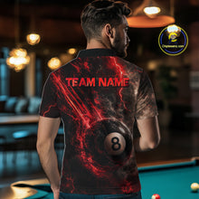 Load image into Gallery viewer, Custom Flaming Red Lightning 8 Ball Billiard Shirt for Men Billiard Team Jersey Billiard League NNT194