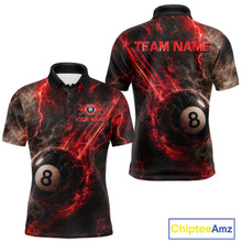 Load image into Gallery viewer, Custom Flaming Red Lightning 8 Ball Billiard Shirt for Men Billiard Team Jersey Billiard League NNT194