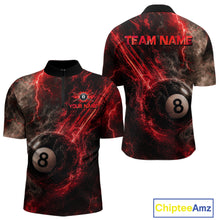Load image into Gallery viewer, Custom Flaming Red Lightning 8 Ball Billiard Shirt for Men Billiard Team Jersey Billiard League NNT194
