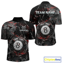Load image into Gallery viewer, Custom Broken Glass 8 Ball Billiard Shirt for Men Billiard Team Jersey Billiard League NNT193
