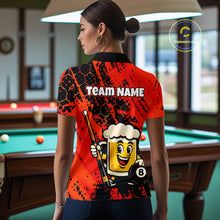 Load image into Gallery viewer, Custom Funny Red Beer 8 Ball Pool Billiard Shirt for Women Polo &amp; 1/4 Zip, Billiard Team Jerseys NNT147