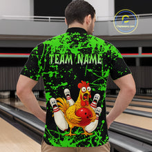 Load image into Gallery viewer, Custom Green Funny Chicken Bowling Jersey for Men Bowling Uniform Bowling Team Shirts HNT282