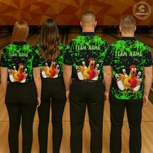 Load image into Gallery viewer, Custom Green Funny Chicken Bowling Jersey for Men Bowling Uniform Bowling Team Shirts HNT282