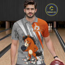 Load image into Gallery viewer, Custom Funny Horse Bowling Jersey for Men Bowling Team Shirts Bowling League Polo &amp; 1/4 Zip HNT181