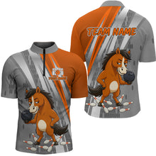Load image into Gallery viewer, Custom Funny Horse Bowling Jersey for Men Bowling Team Shirts Bowling League Polo &amp; 1/4 Zip HNT181
