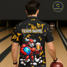 Load image into Gallery viewer, Custom Yellow Beer Bull Hawaiian Bowling Jersey Bowling Team Shirts Bowling Uniform HNT329