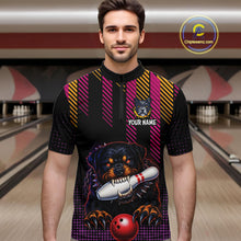 Load image into Gallery viewer, Custom Funny French Bulldog Bowling Jersey for Men Bowling Team Shirts Polo &amp; 1/4 Zip HNT185