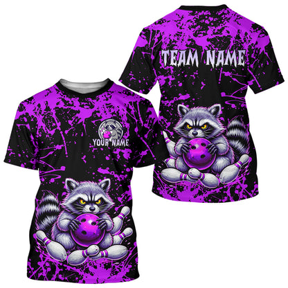 Custom Purple Raccoon Bowling Jersey for Men Women Bowling Uniform Bowling Team Shirts HNT224