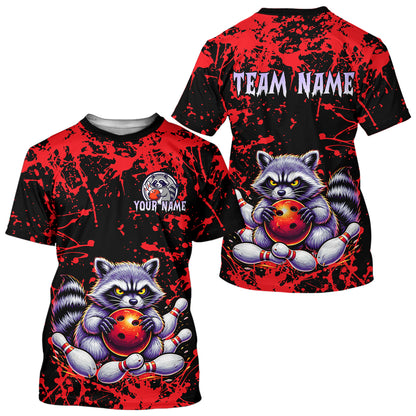 Custom Red Raccoon Bowling Jersey for Men Women Bowling Uniform Bowling Team Shirts HNT224