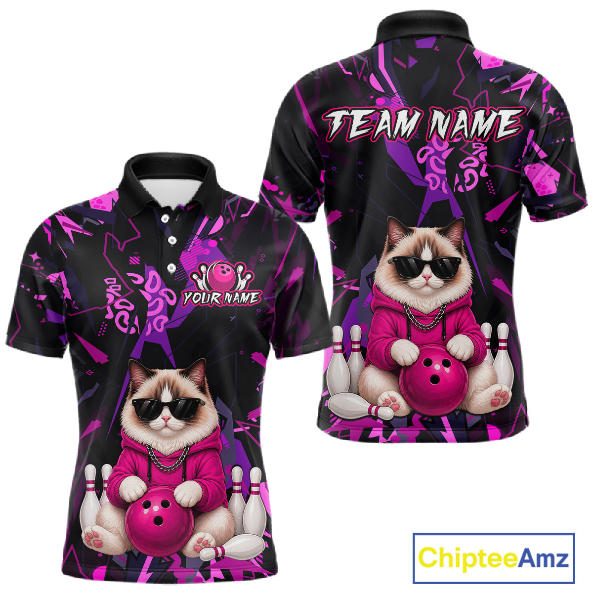 Custom Funny Ragdoll Cat Bowling Jersey for Men Bowling League Bowling Team Shirts HN288