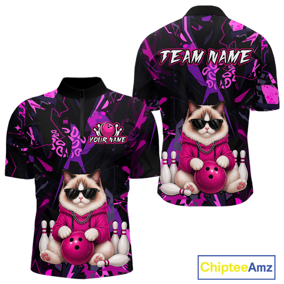 Custom Funny Ragdoll Cat Bowling Jersey for Men Bowling League Bowling Team Shirts HN288