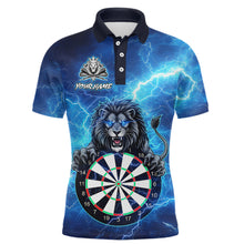 Load image into Gallery viewer, Custom Thunder Lion Dart Shirt Dart Team Jersey for Men Dartboard Polo &amp; 1/4 Zip Shirts NNT169