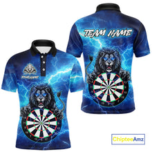 Load image into Gallery viewer, Custom Thunder Lion Dart Shirt Dart Team Jersey for Men Dartboard Polo &amp; 1/4 Zip Shirts NNT169