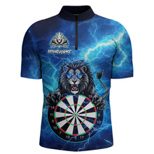 Load image into Gallery viewer, Custom Thunder Lion Dart Shirt Dart Team Jersey for Men Dartboard Polo &amp; 1/4 Zip Shirts NNT169