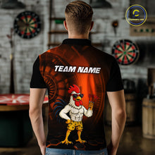 Load image into Gallery viewer, Custom Orange Funny Chicken Darts Shirt for Men Darts Team Jerseys Polo &amp; 1/4 Zip Dart League NNT131