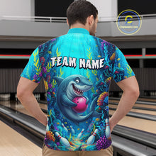 Load image into Gallery viewer, Custom Ocean Funny Shark Bowling Jersey for Men Funny Bowling Team Shirts Bowling Uniform HNT300