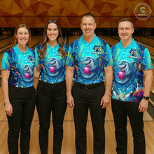 Load image into Gallery viewer, Custom Ocean Funny Shark Bowling Jersey for Men Funny Bowling Team Shirts Bowling Uniform HNT300
