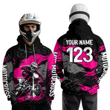 Load image into Gallery viewer, Custom Pink Dirt Bike Hoodie Motocross Sweatshirts for Kid Men Women Motorcycle Hoodie HOT39