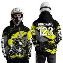 Load image into Gallery viewer, Custom Yellow Dirt Bike Hoodie Motocross Sweatshirts for Kid Men Women Motorcycle Hoodie HOT39