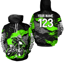 Load image into Gallery viewer, Custom Green Dirt Bike Hoodie Motocross Sweatshirts for Kid Men Women Motorcycle Hoodie HOT39